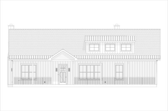 Exterior - Front Elevation 3 for Farmhouse House Plan #1127-15 - 2 bed, 2 bath