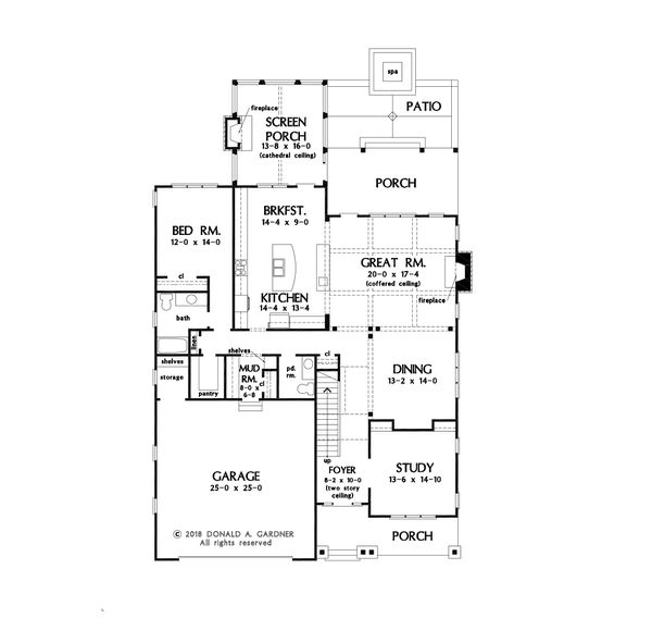 Farmhouse Floor Plan - Main Floor Plan #929-1120