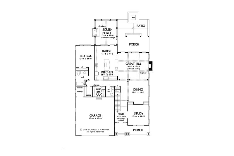 Home Plan - Floor Plan - Main Floor for Farmhouse House Plan #929-1120 - 4 bed, 4.5 bath