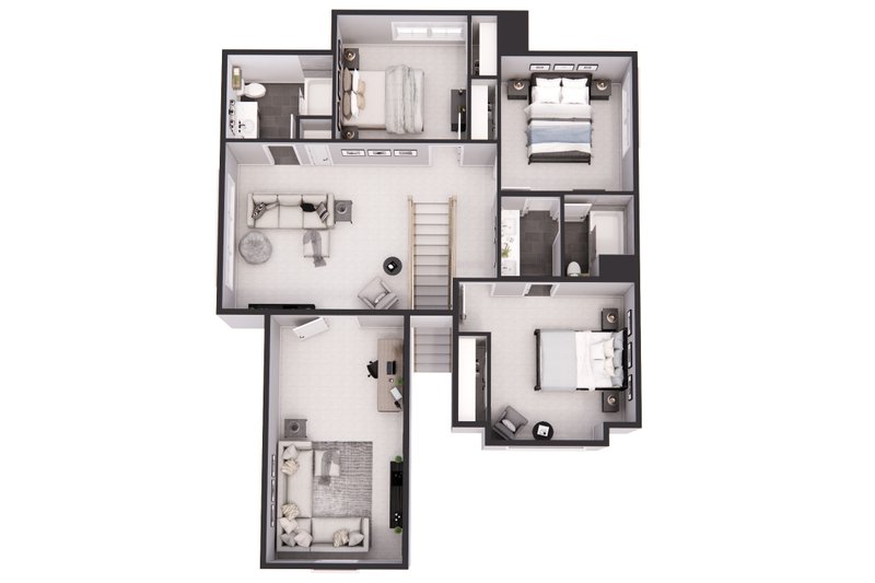 Architectural House Design - Floor Plan - Upper Floor 1 for Farmhouse House Plan #51-1270 - 4 bed, 3.5 bath