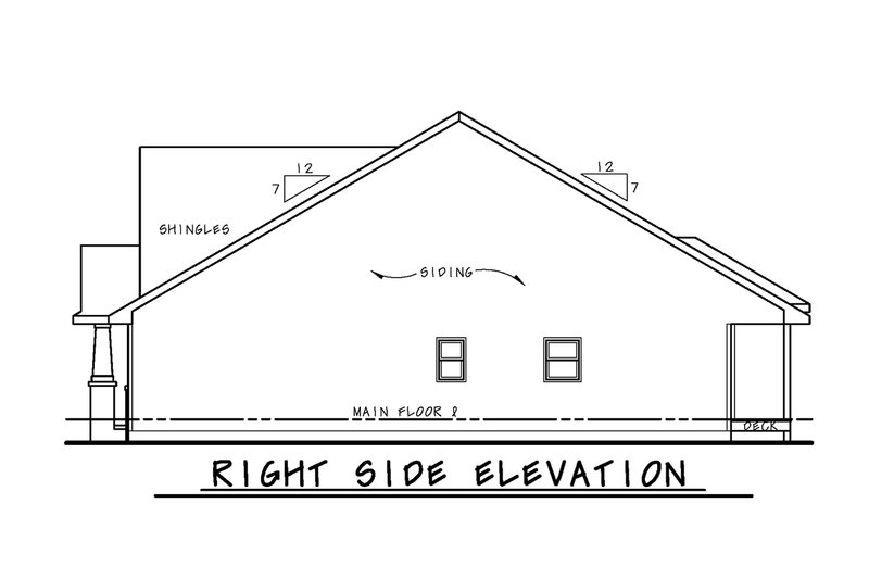 House Blueprint - Exterior - Other Elevation 1 for Craftsman House Plan #20-2463 - 2 bed, 2 bath