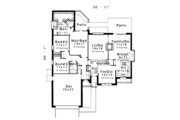 European Style House Plan - 3 Beds 2 Baths 1965 Sq/Ft Plan #310-137 