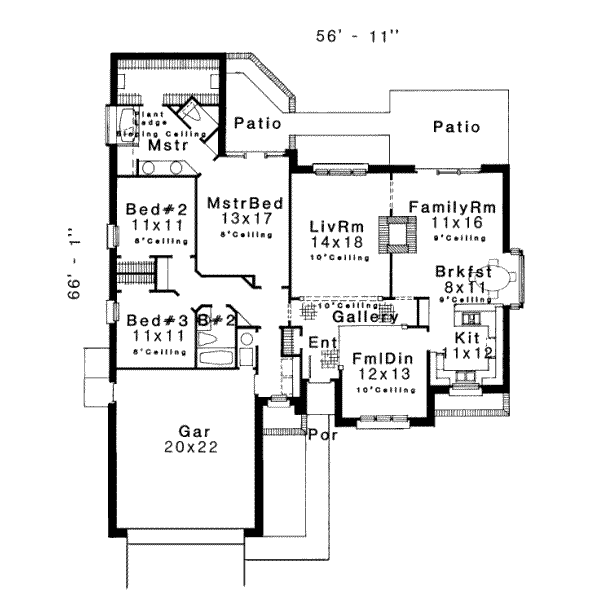 European Floor Plan - Main Floor Plan #310-137