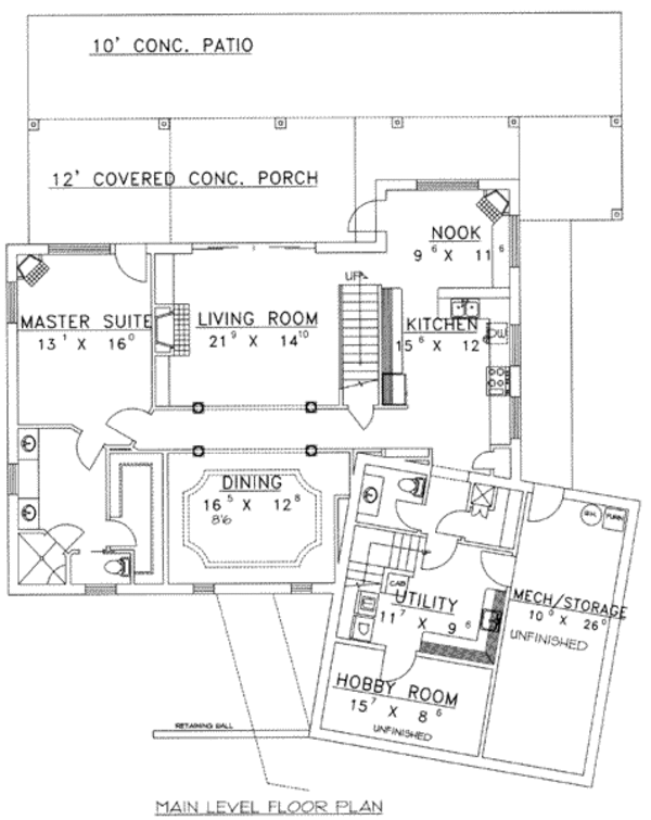 Architectural House Design - Traditional Floor Plan - Main Floor Plan #117-489
