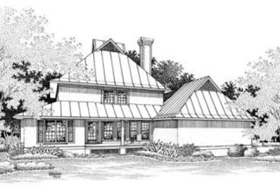 Exterior - Rear Elevation for Beach House Plan #45-191 - 3 bed, 4 bath