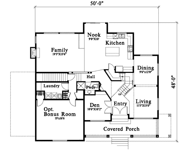Traditional Floor Plan - Main Floor Plan #78-106