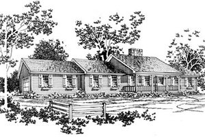 House Blueprint - Country Exterior - Front Elevation Plan #10-131
