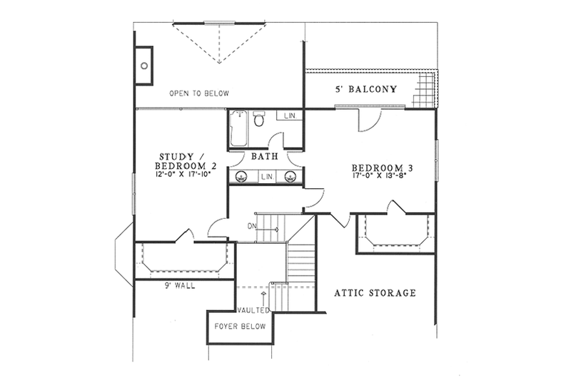 House Plan Design - Floor Plan - Upper Floor for Traditional House Plan #17-210 - 3 bed, 2.5 bath