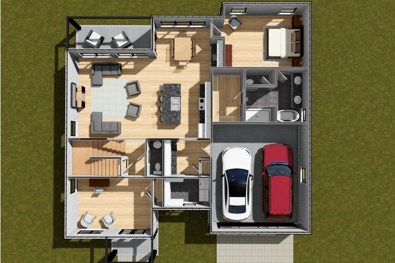 Architectural House Design - Floor Plan - Main Floor 1 for Modern House Plan #513-2315 - 3 bed, 2.5 bath