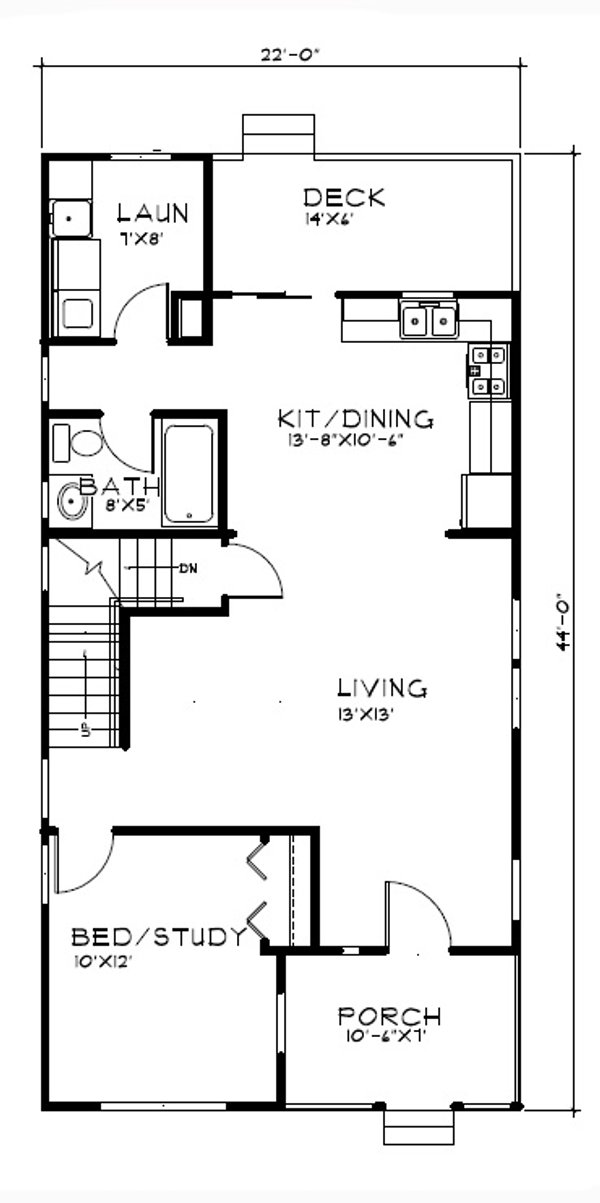 Traditional Floor Plan - Lower Floor Plan #515-22