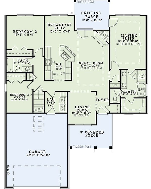 Dream House Plan - Craftsman Floor Plan - Main Floor Plan #17-2463