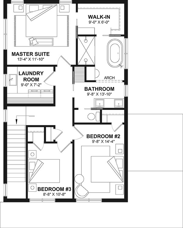 Country Floor Plan - Upper Floor Plan #23-2832