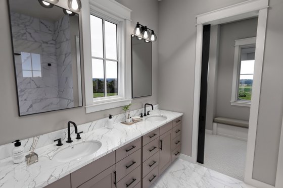 Interior - Master Bathroom 1 for Farmhouse House Plan #51-1260 - 3 bed, 3.5 bath