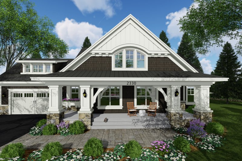 Craftsman Style House Plan - 3 Beds 2.5 Baths 2500 Sq/Ft Plan #51-586