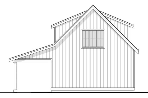 Exterior - Rear Elevation 2 for Farmhouse House Plan #1114-10 - 2 bed, 1 bath