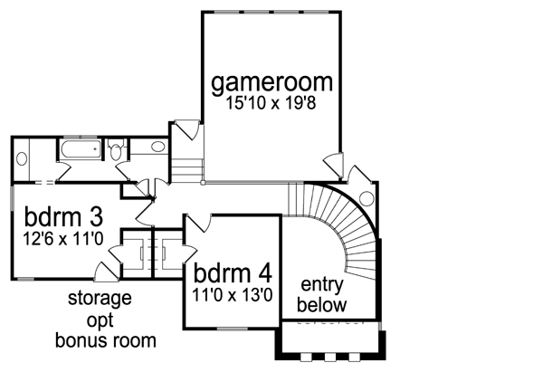 Home Plan - Mediterranean Floor Plan - Upper Floor Plan #84-528