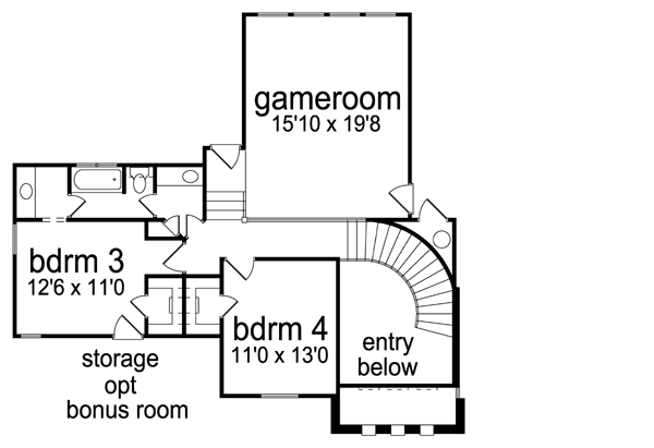 Mediterranean Floor Plan - Upper Floor Plan #84-528