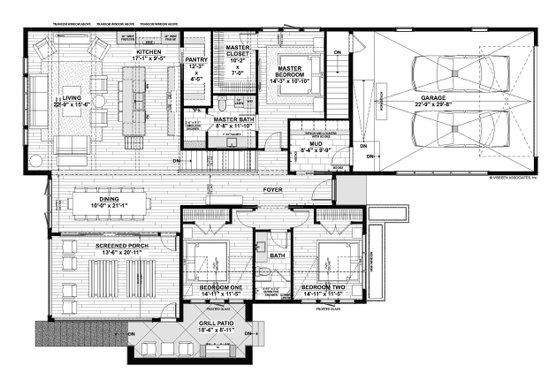 Floor Plan - Main Floor for Contemporary House Plan #928-345 - 3 bed, 2 bath