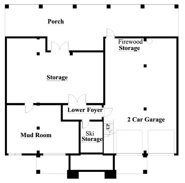 Architectural House Design - Southern Floor Plan - Lower Floor Plan #930-163