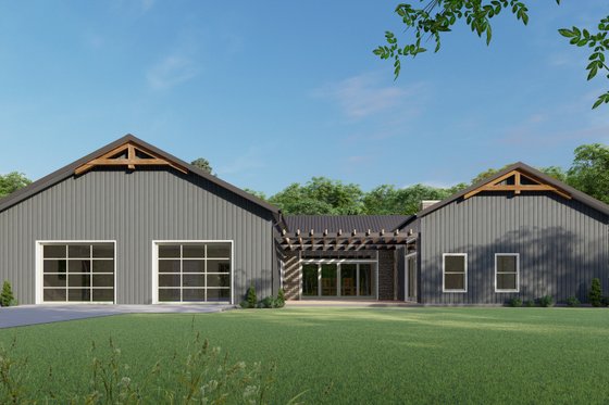 Exterior - Rear Elevation for Barndominium House Plan #1092-41 - 4 bed, 2.5 bath