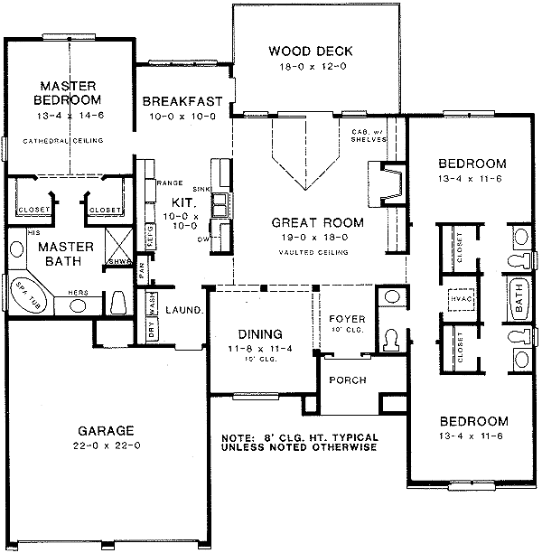 Traditional Floor Plan - Main Floor Plan #10-113