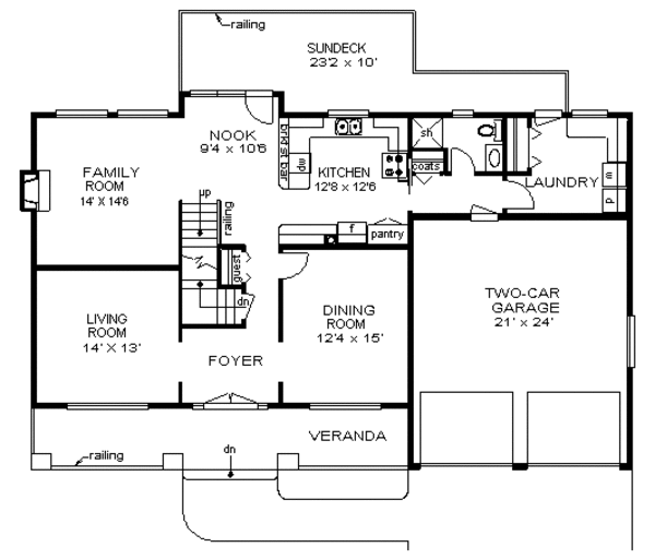 Home Plan - Traditional Floor Plan - Main Floor Plan #18-225