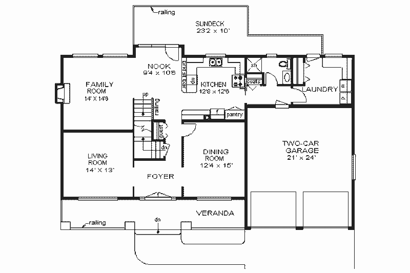 Dream House Plan - Floor Plan - Main Floor for Traditional House Plan #18-225 - 4 bed, 3 bath