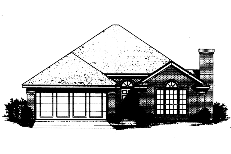 Home Plan - Exterior - Front Elevation 3 for Ranch House Plan #310-1218 - 3 bed, 2 bath