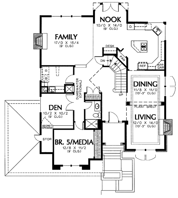 Architectural House Design - Mediterranean Floor Plan - Main Floor Plan #48-773