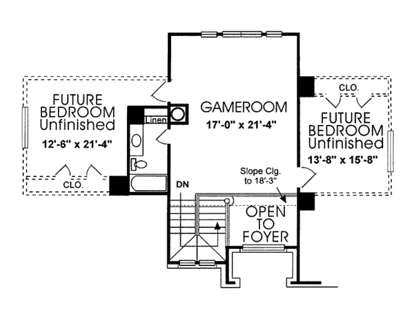 Home Plan - Country Floor Plan - Upper Floor Plan #974-60