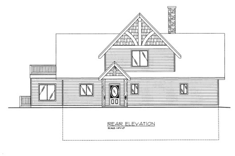 House Plan Design - Exterior - Rear Elevation for Bungalow House Plan #117-620 - 3 bed, 3.5 bath