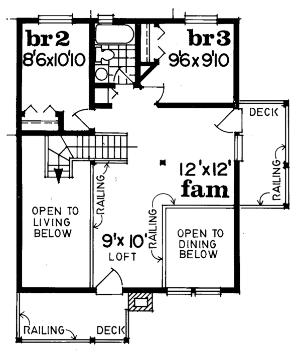 Dream House Plan - Country Floor Plan - Upper Floor Plan #47-738