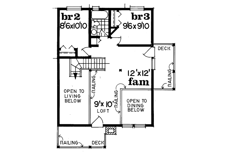 Dream House Plan - Floor Plan - Upper Floor for Country House Plan #47-738 - 3 bed, 2.5 bath