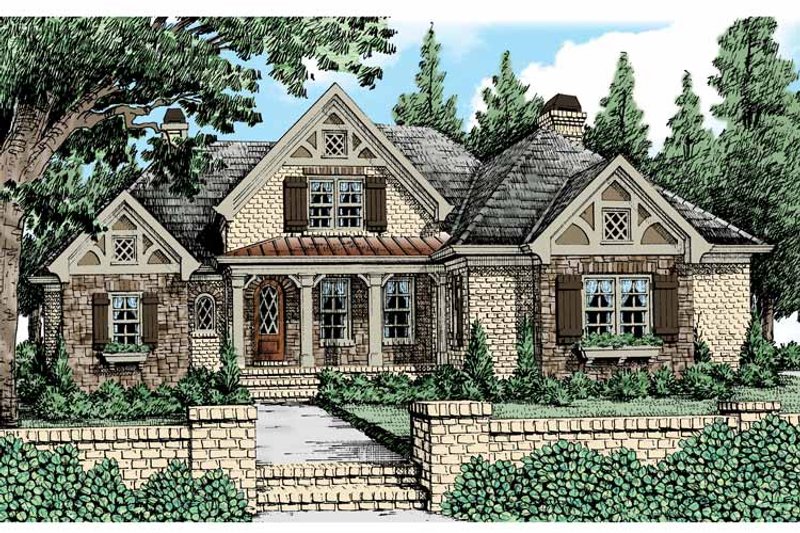 Home Plan - Exterior - Front Elevation 3 for Tudor House Plan #927-431 - 3 bed, 2.5 bath