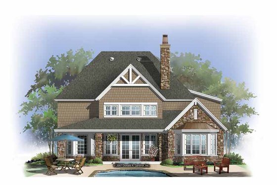 Exterior - Rear Elevation 2 for Craftsman House Plan #929-839 - 5 bed, 4 bath