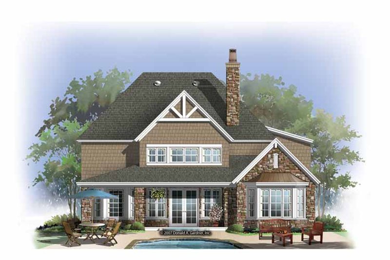 Dream House Plan - Exterior - Rear Elevation 2 for Craftsman House Plan #929-839 - 5 bed, 4 bath