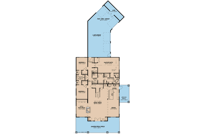Dream House Plan - Floor Plan - Main Floor for Barndominium House Plan #923-115 - 3 bed, 3.5 bath
