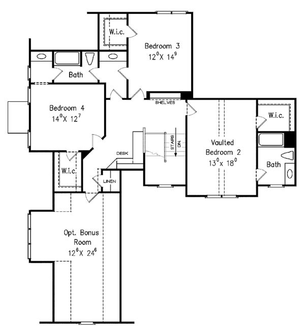 House Design - European Floor Plan - Upper Floor Plan #927-364