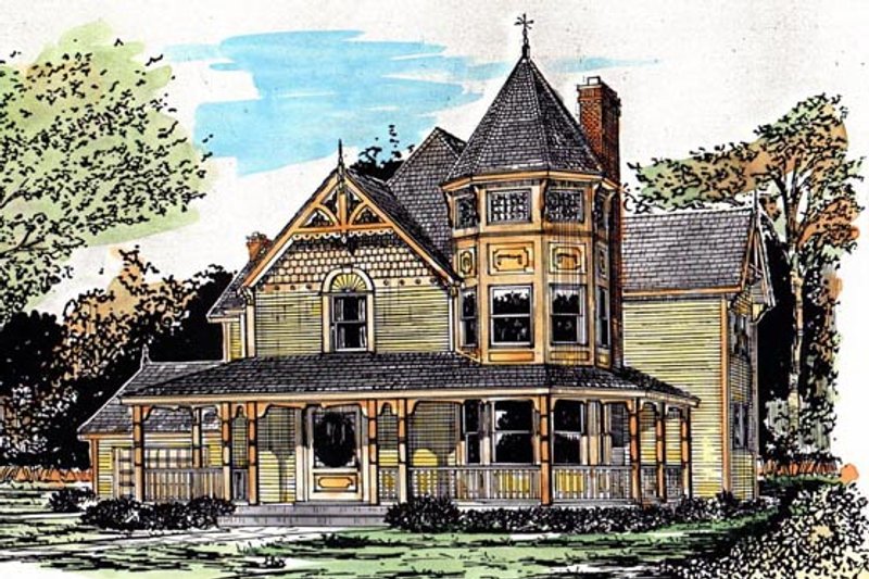 Architectural House Design - Victorian Exterior - Front Elevation Plan #315-103