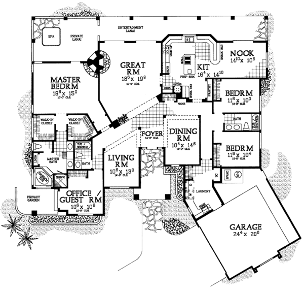 Dream House Plan - Mediterranean Floor Plan - Main Floor Plan #72-1010