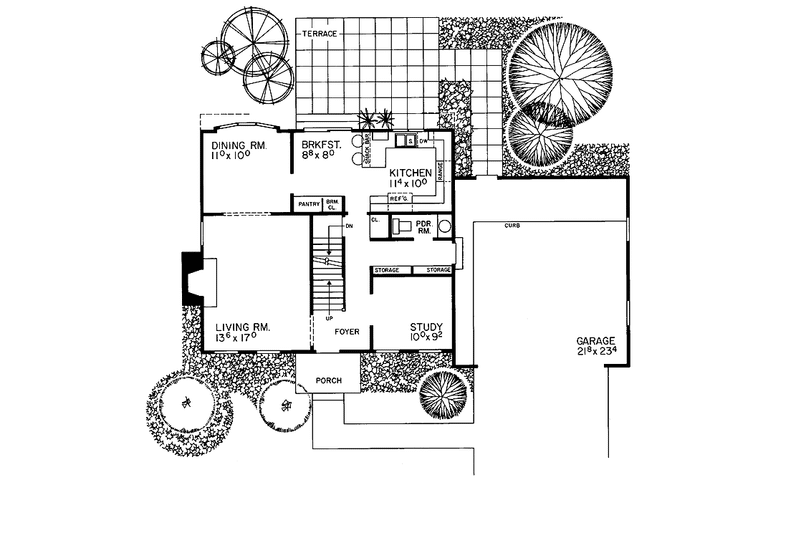 Dream House Plan - Floor Plan - Main Floor for Colonial House Plan #72-761 - 4 bed, 2.5 bath