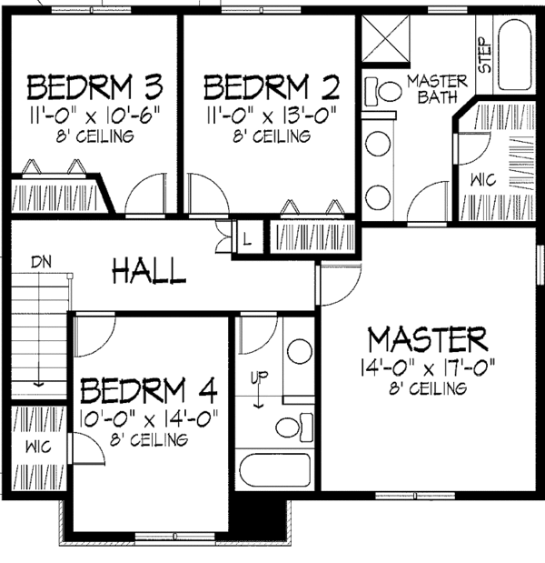 House Plan Design - European Floor Plan - Upper Floor Plan #51-845
