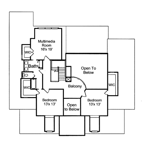 House Design - Country Floor Plan - Upper Floor Plan #37-253