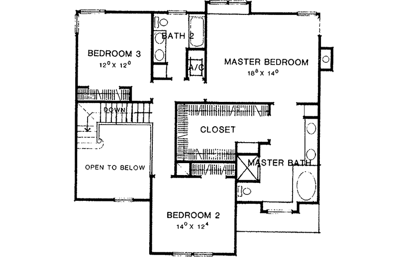 Architectural House Design - Floor Plan - Upper Floor for Mediterranean House Plan #472-192 - 4 bed, 3 bath