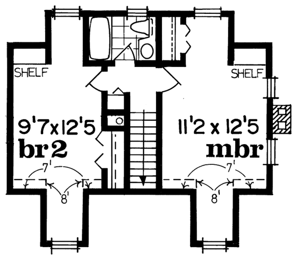 House Blueprint - Colonial Floor Plan - Upper Floor Plan #47-715