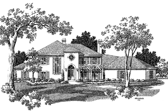 Exterior - Front Elevation 3 for Mediterranean House Plan #48-769 - 5 bed, 3.5 bath