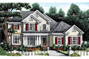 Colonial Exterior - Front Elevation Plan #927-886