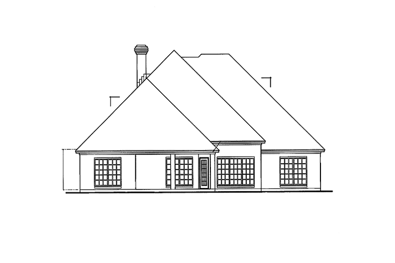 Home Plan - Exterior - Rear Elevation for Country House Plan #42-543 - 3 bed, 2 bath