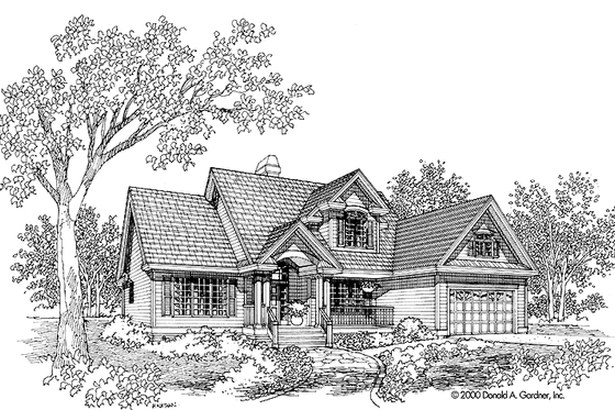 Exterior - Front Elevation 3 for Country House Plan #929-653 - 3 bed, 2.5 bath