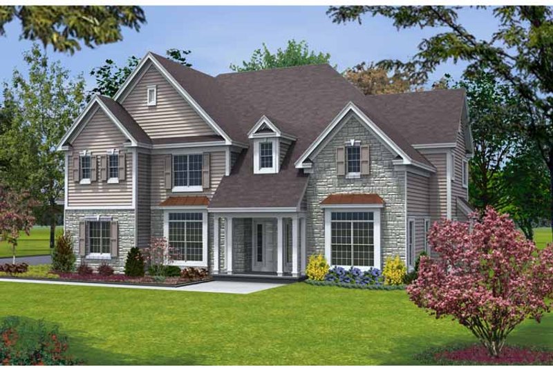 Home Plan - Exterior - Front Elevation 3 for Traditional House Plan #328-452 - 4 bed, 3.5 bath